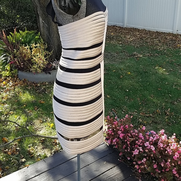 XSCAPE Gold and Black Dress Size 6 - Picture 4 of 8